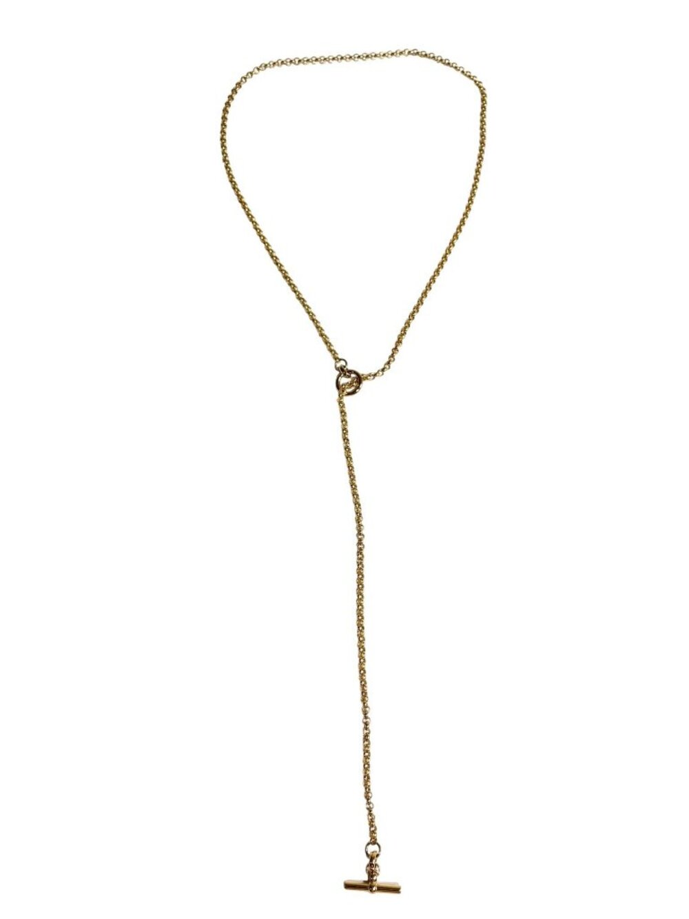 Tilly Sveaas Gold Lariat Necklace TJS3093 in 18k Gold Plated Brass